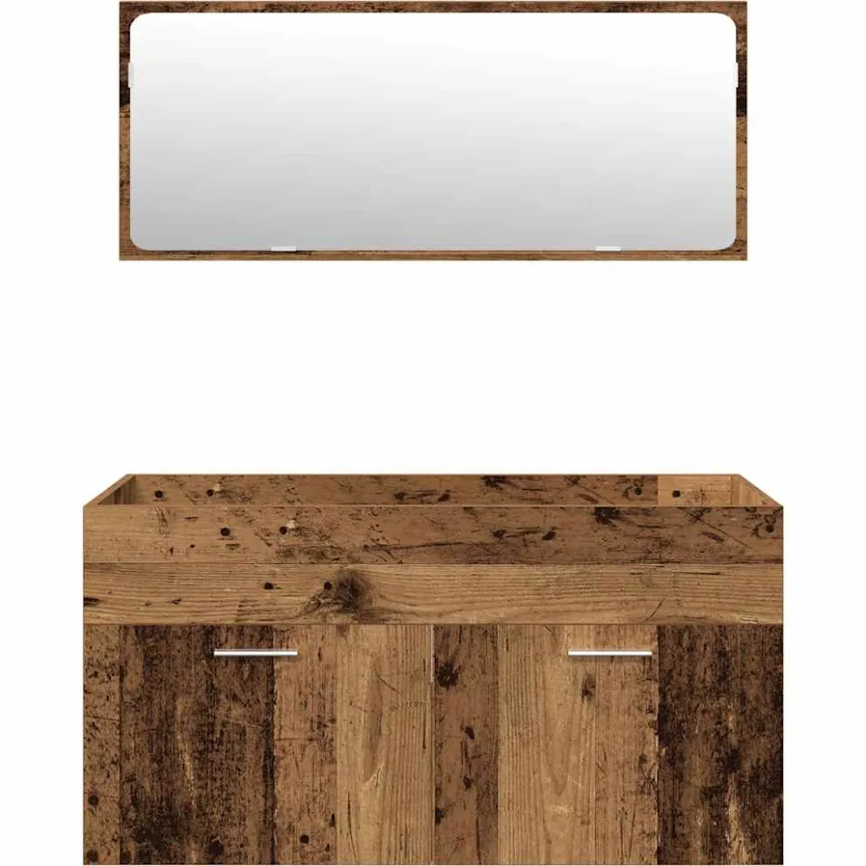 vidaXL 5-delige Badkamermeubelset bewerkt hout oud houtkleurig bruin, foto 4