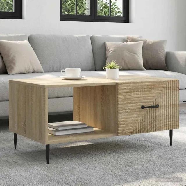 vidaXL Salontafel Sonoma Eiken 90 x 50 x 40 cm Bewerkt hout, foto 2