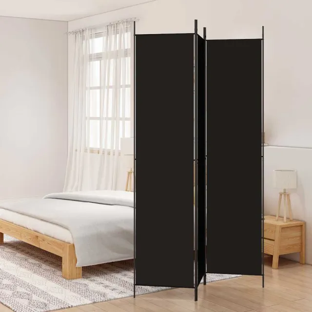 vidaXL Kamerscherm met 3 panelen 150x220 cm stof zwart, foto 2