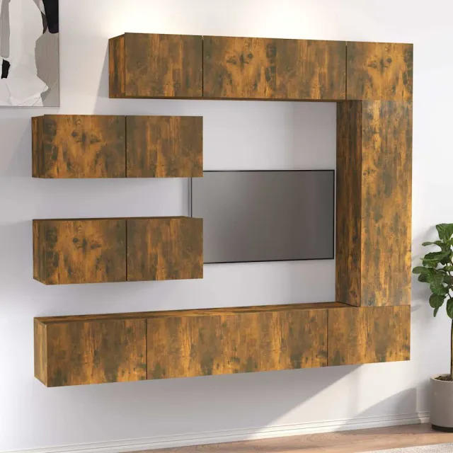 vidaXL 7-delige Tv-meubelset bewerkt hout gerookt eikenkleurig, foto 2