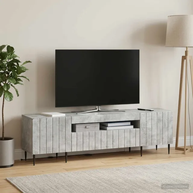vidaXL LED tv-meubel ZWOLLE 153 x 35 x 43 cm Betongrijs Bewerkt hout