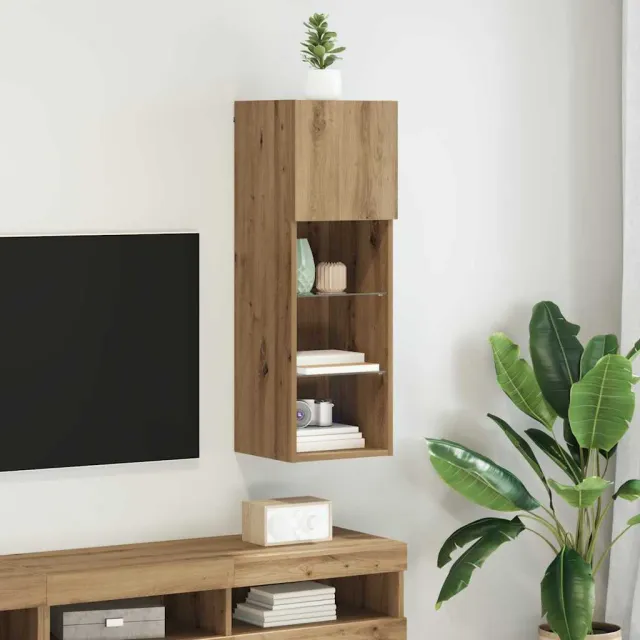 vidaXL Wandgemonteerd tv-meubel 30,5 x 30 x 90 cm Artisan Eiken, foto 2