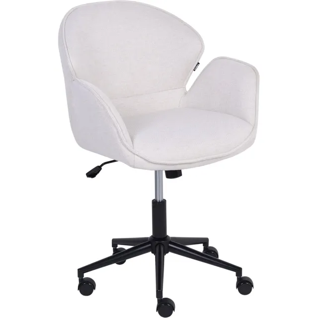Beliani BELMAR - Bureaustoel - Gebroken wit - Polyester