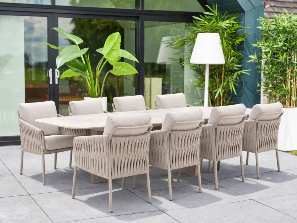 Suns Fiave/Palermo 280cm low dining tuinset 9-delig bruin, foto 5