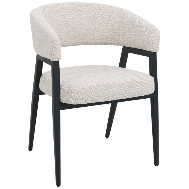 Giga Meubel Fureso eetkamerstoel met armleuningen beige beige/zwart