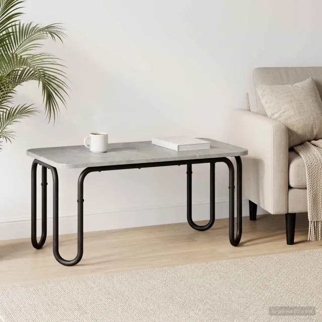 vidaXL Salontafel Betongrijs 100 x 50 x 45 cm Bewerkt hout grijs, foto 2