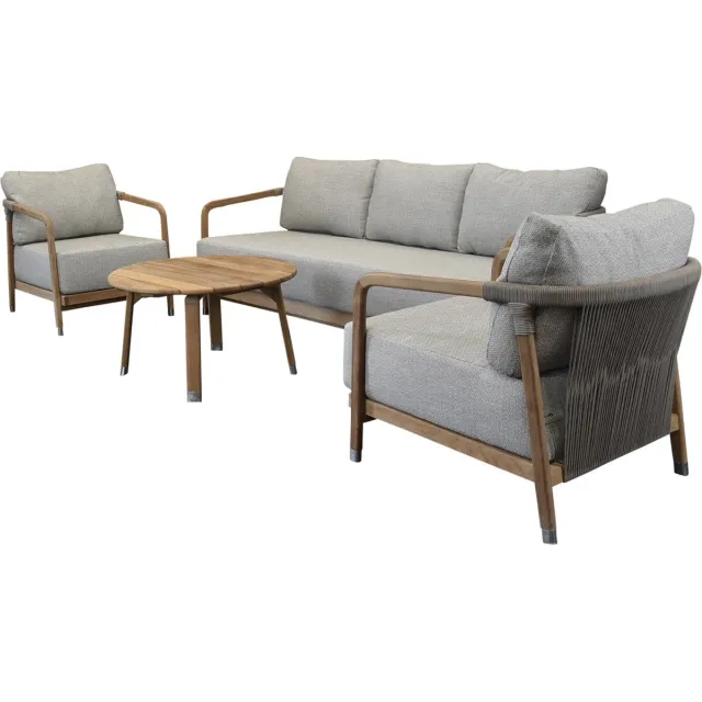 AVH-Collectie Potato head stoel bank loungeset 4 delig teak Bruin / Terre