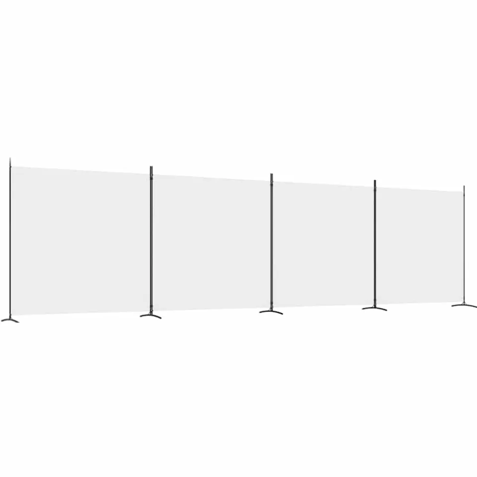 vidaXL Kamerscherm met 4 panelen 698x180 cm stof wit, foto 3