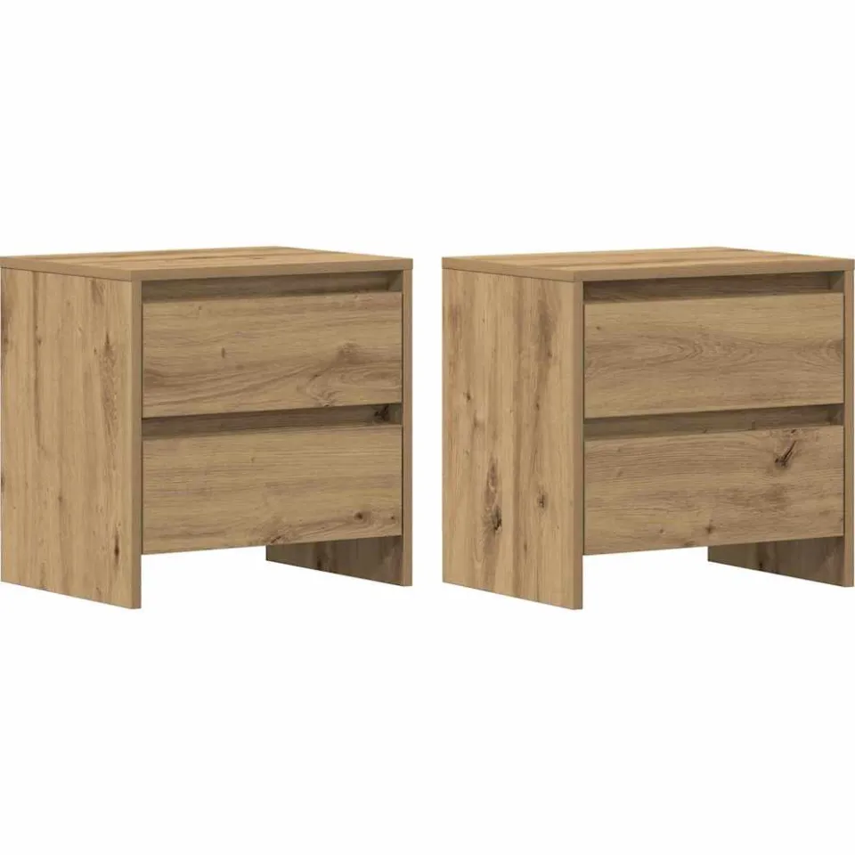 vidaXL Nachtkastje 2 st Artisan Eiken 45 x 34 x 44,5 cm Bewerkt hout, foto 3