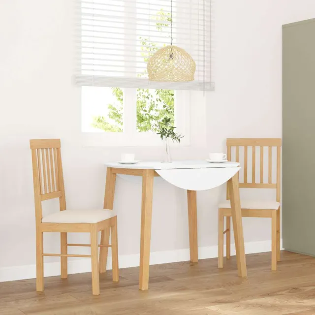 vidaXL Eetkamerstoelen met kussens 2 st massief hout rubber Bruin