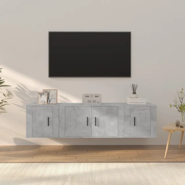 vidaXL 3-delige Tv-meubelset bewerkt hout betongrijs grijs, foto 2
