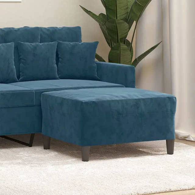 vidaXL Voetenbank 70x55x41 cm fluweel blauw, foto 2