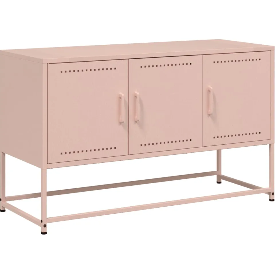 vidaXL Tv-meubel 100,5x39x60,5 cm staal roze