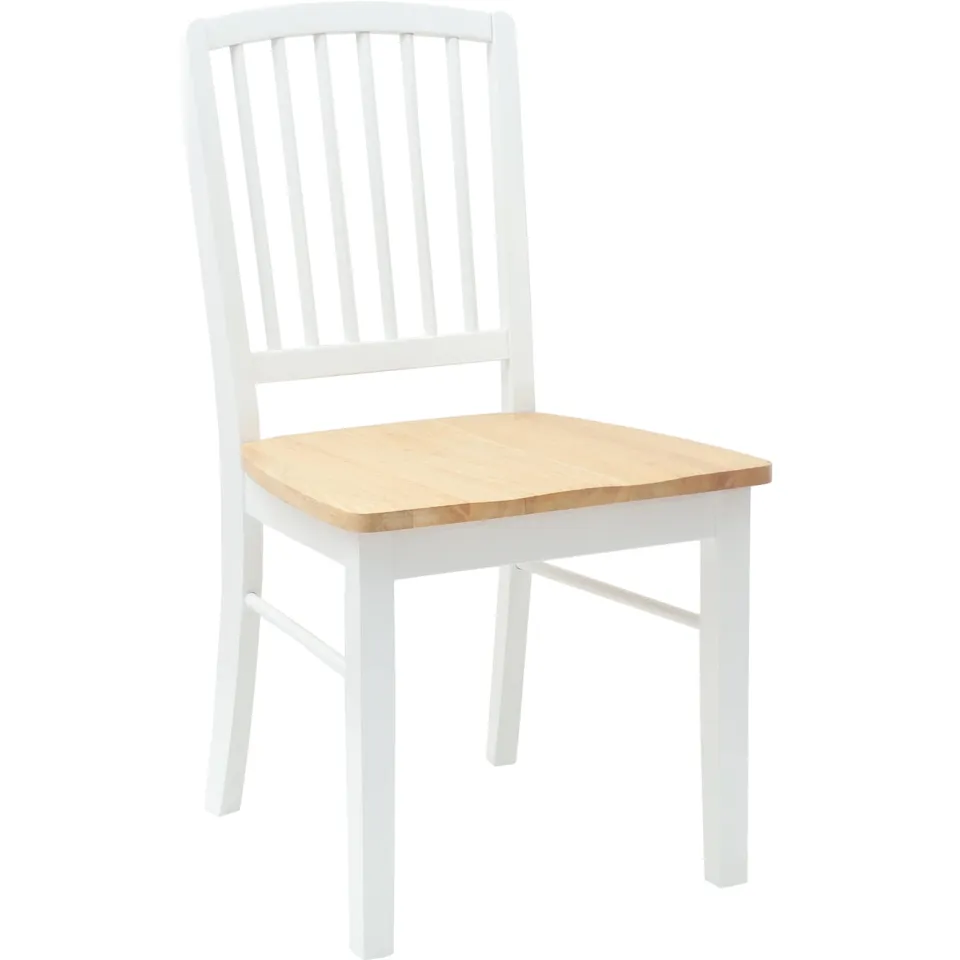 vidaXL Eettafelstoelen 2 st Massief Rubberhout Wit 50 x 52,5 x 91 cm, foto 4
