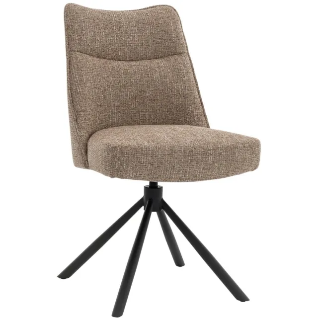 DÉJA Living Eetkamerstoel Meau - Taupe/Zwart - Draaibaar - Set van 2