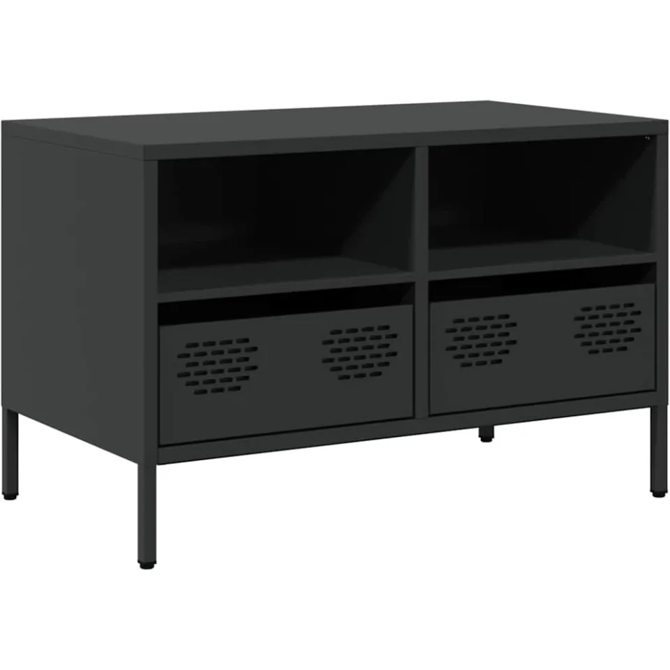 vidaXL Tv-meubel 68x39x43,5 cm koudgewalst staal zwart, foto 3