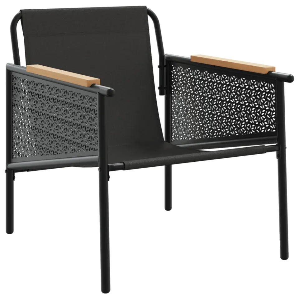vidaXL Tuinstoelen 2 st met kussens staal zwart, foto 4