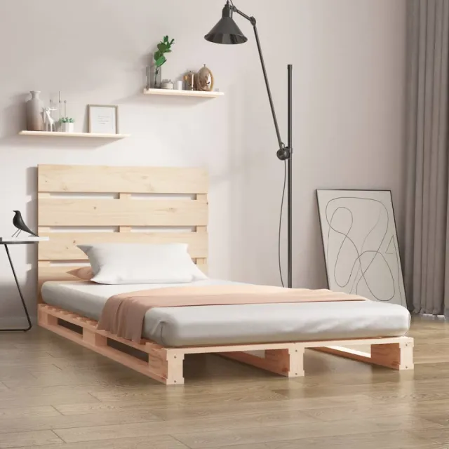 vidaXL Bedframe massief grenenhout 90x190 cm Bruin