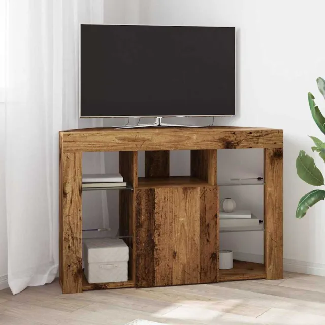 vidaXL Hoek LED TV Kast 100x40x68cm Oudhout Bewerkt hout bruin, foto 2