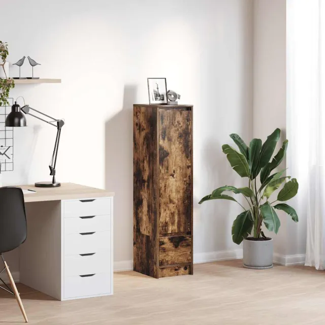 vidaXL Highboard 29,5x34x119,5 cm spaanplaat gerookt eikenkleurig Bruin