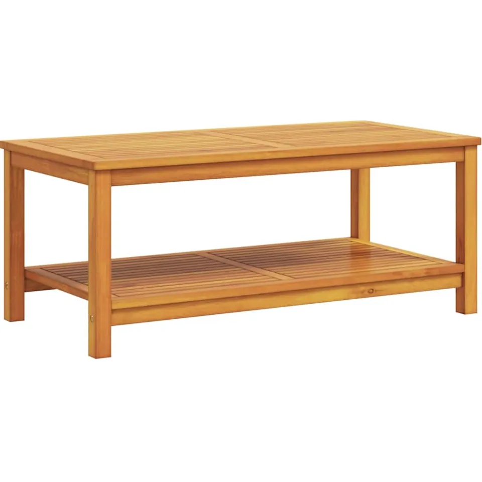 vidaXL Bijzettafel Olie naturel 110 x 55 x 45 cm Massief Acaciahout Bruin