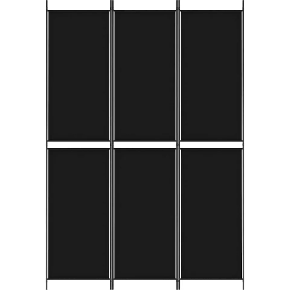 vidaXL Kamerscherm met 3 panelen 150x220 cm stof zwart