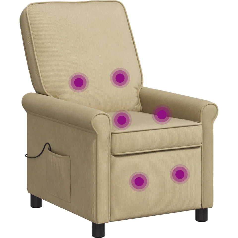 vidaXL Massage-relaxstoel Grijs groen 69 x 95 x 101 cm Stof, foto 3