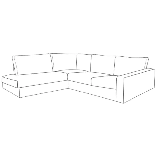 PEPP Interiors UNO hoekbank met ottoman links - stof Modesto 492 off-white - 296x217x82 cm