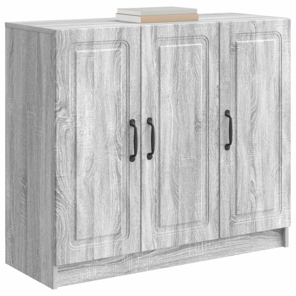 vidaXL Dressoir Grijs sonoma 89 x 34,5 x 77 cm Bewerkt hout