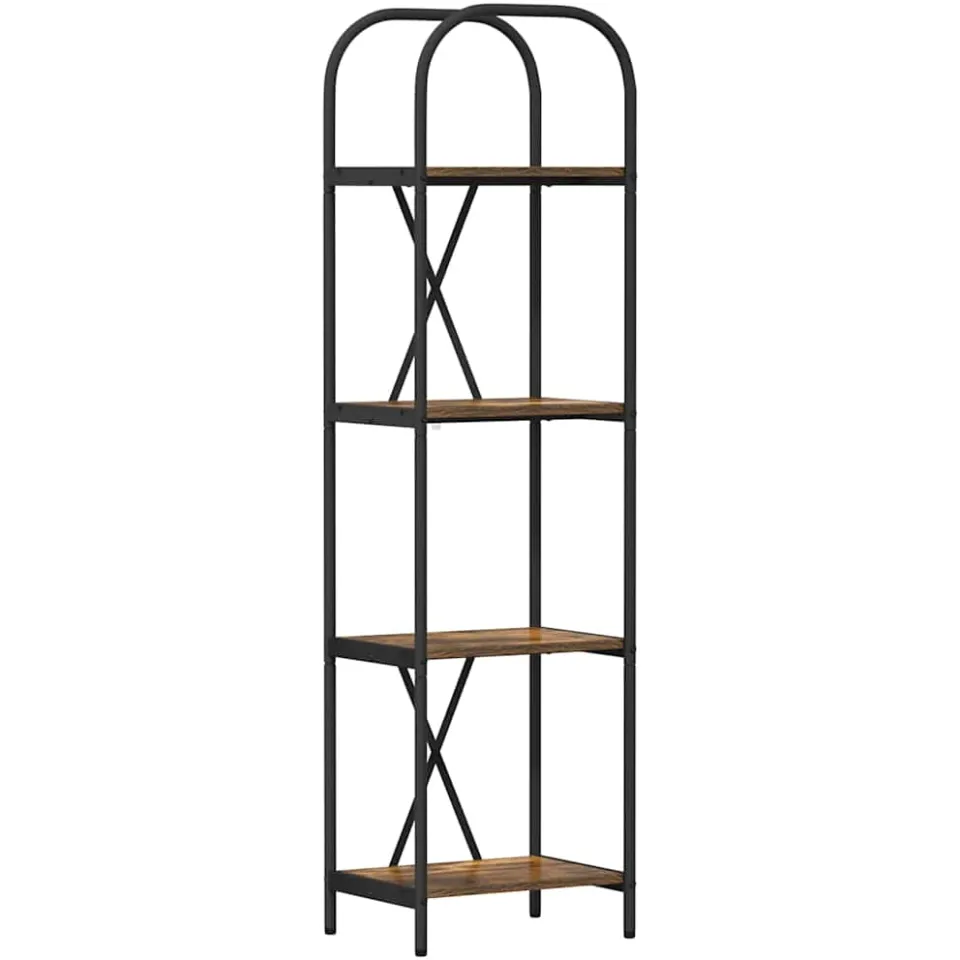 vidaXL Boekenkast 4-laags 40 x 30 x 146 cm Bewerkt hout Gerookt eiken, foto 3