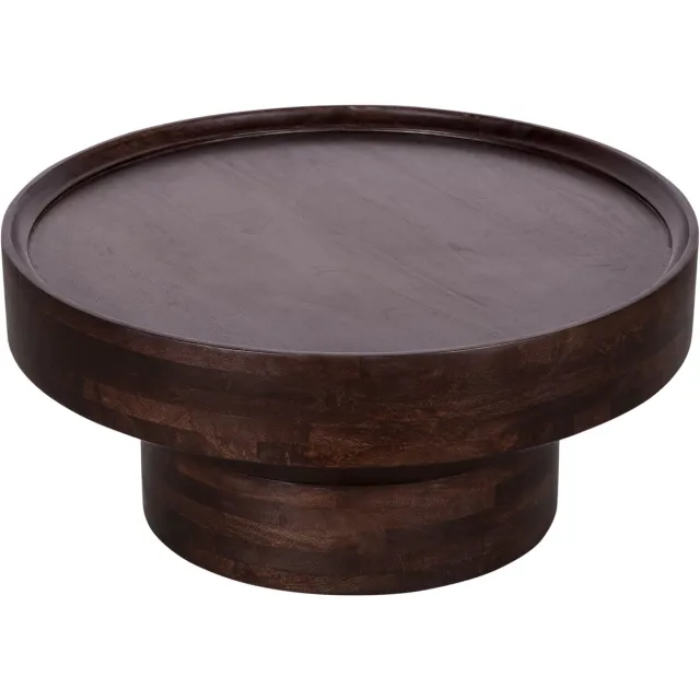 Lewis & Loft Salontafel Luus - FSC® mangohout - Rond ⌀80 cm - Walnoot bruin