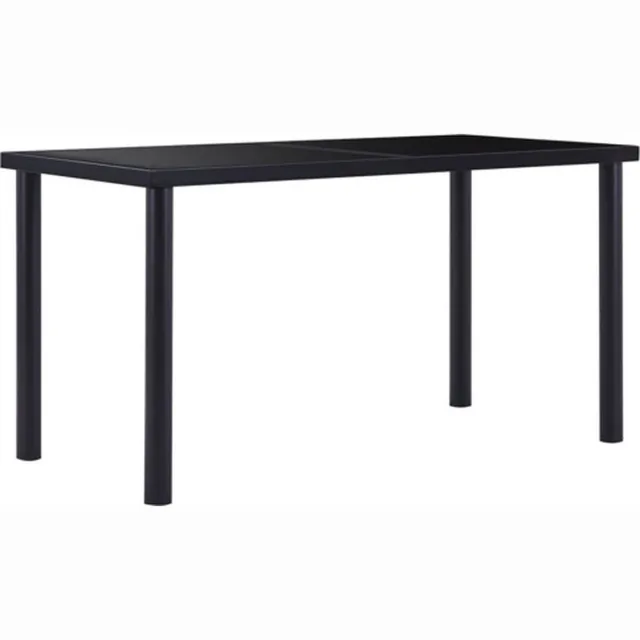 vidaXL Eettafel - 140x70x75 - cm - gehard - glas - zwart