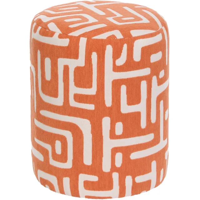 MISOU Poef - Hocker - Stoel - Bijzettafel - kinderpoef - 30x36 cm - Rond - Oranje - DESI