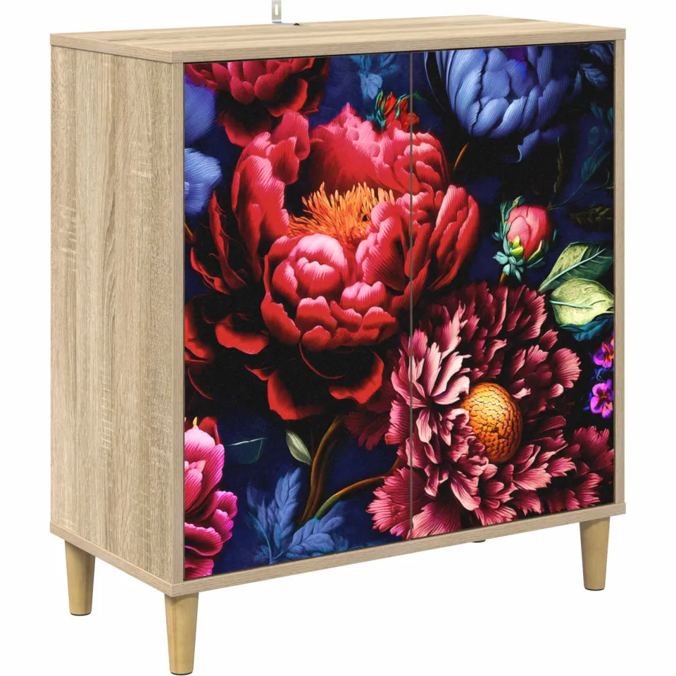 vidaXL Dressoir KIEL Sonoma 69 x 33 x 75 cm Bewerkt hout bruin, foto 3