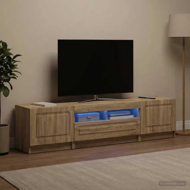 vidaXL LED tv-meubel UTRECHT 3 st Sonoma Eiken Bewerkt hout Bruin