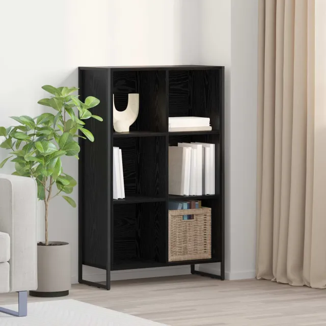 vidaXL Boekenkast Zwart Eiken 68 x 30 x 108 cm Bewerkt hout, foto 2