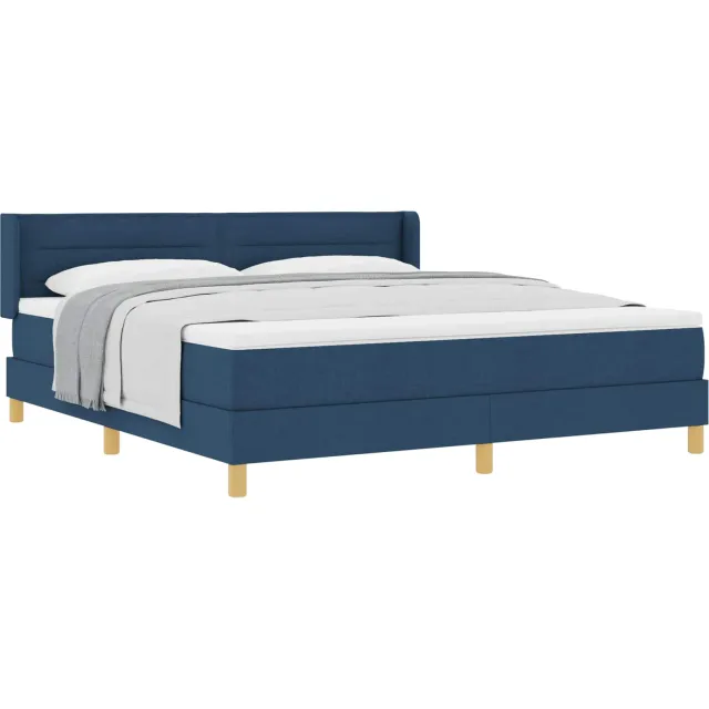 vidaXL Boxspringbed met matras met hoofdeinde Blauw 200 x 180 cm Stof