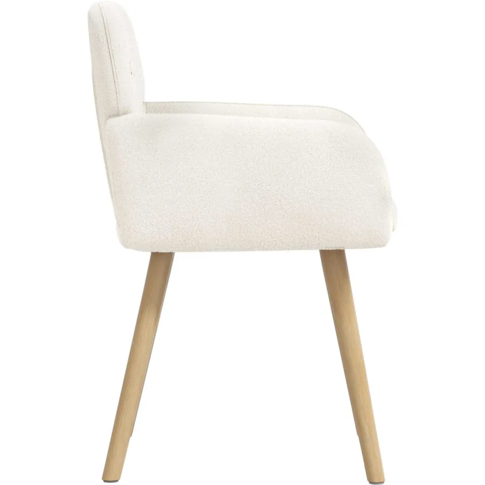 vidaXL Eettafelstoelen 4 st Bouclé Crèmekleurig 59 x 56,5 x 85 cm, foto 4