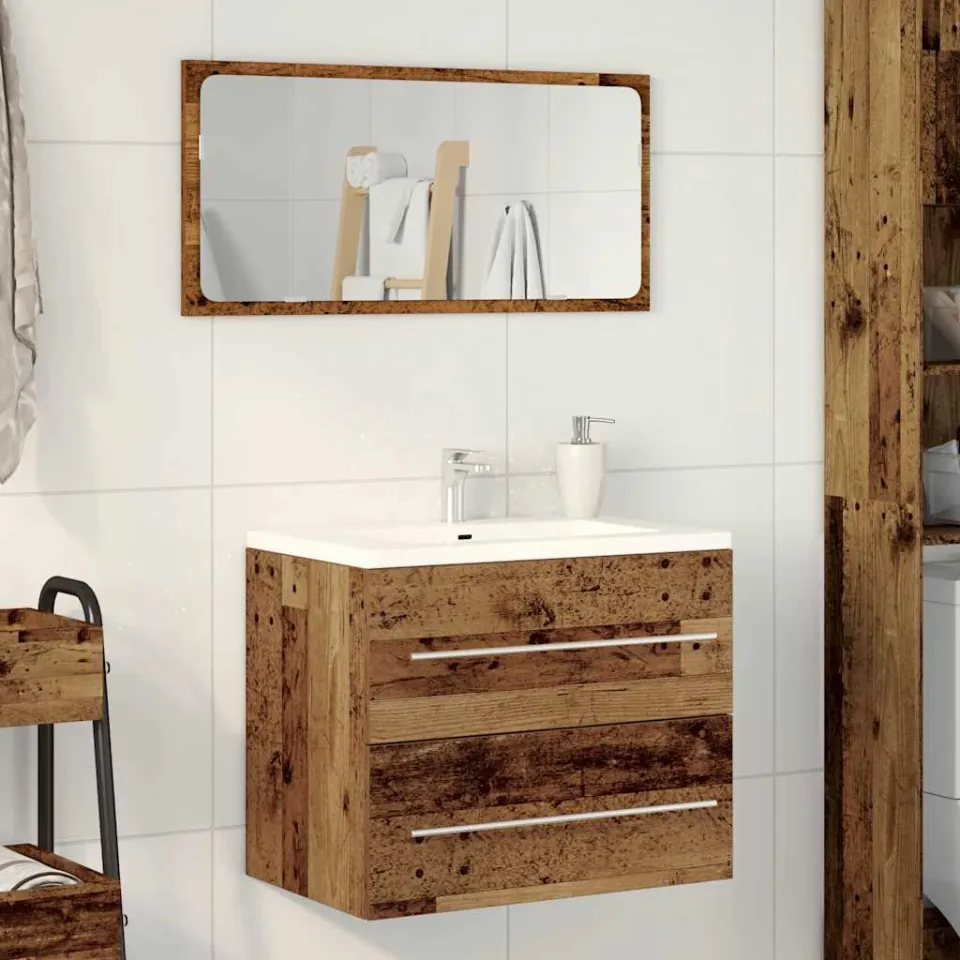 vidaXL Wastafelmeubel 60x38,5x48 cm spaanplaat oud hout bruin, foto 2