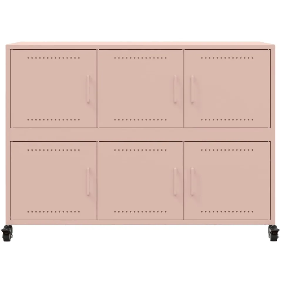 vidaXL Dressoir 100,5x39x72 cm staal roze, foto 4