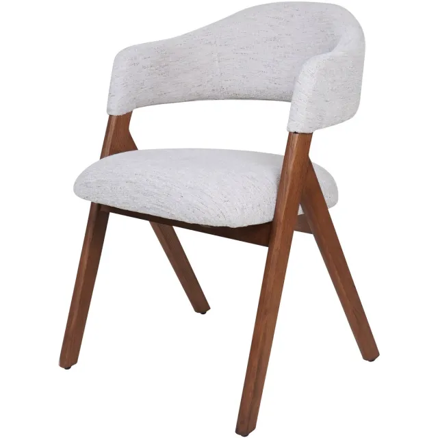 Home67 Eetkamerstoel Noella - Naturel - Moderne Kuipstoel met Armleuningen in Scandinavische / Hotel Chique Stijl