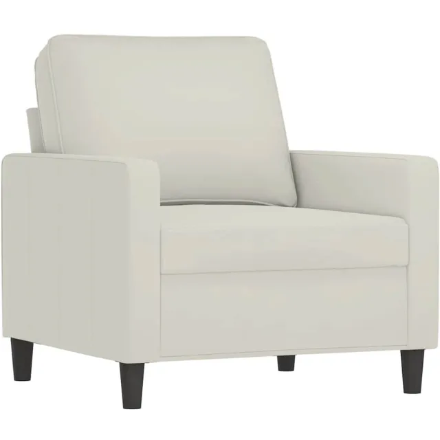 vidaXL Fauteuil - 60 - cm - fluweel - crèmekleurig