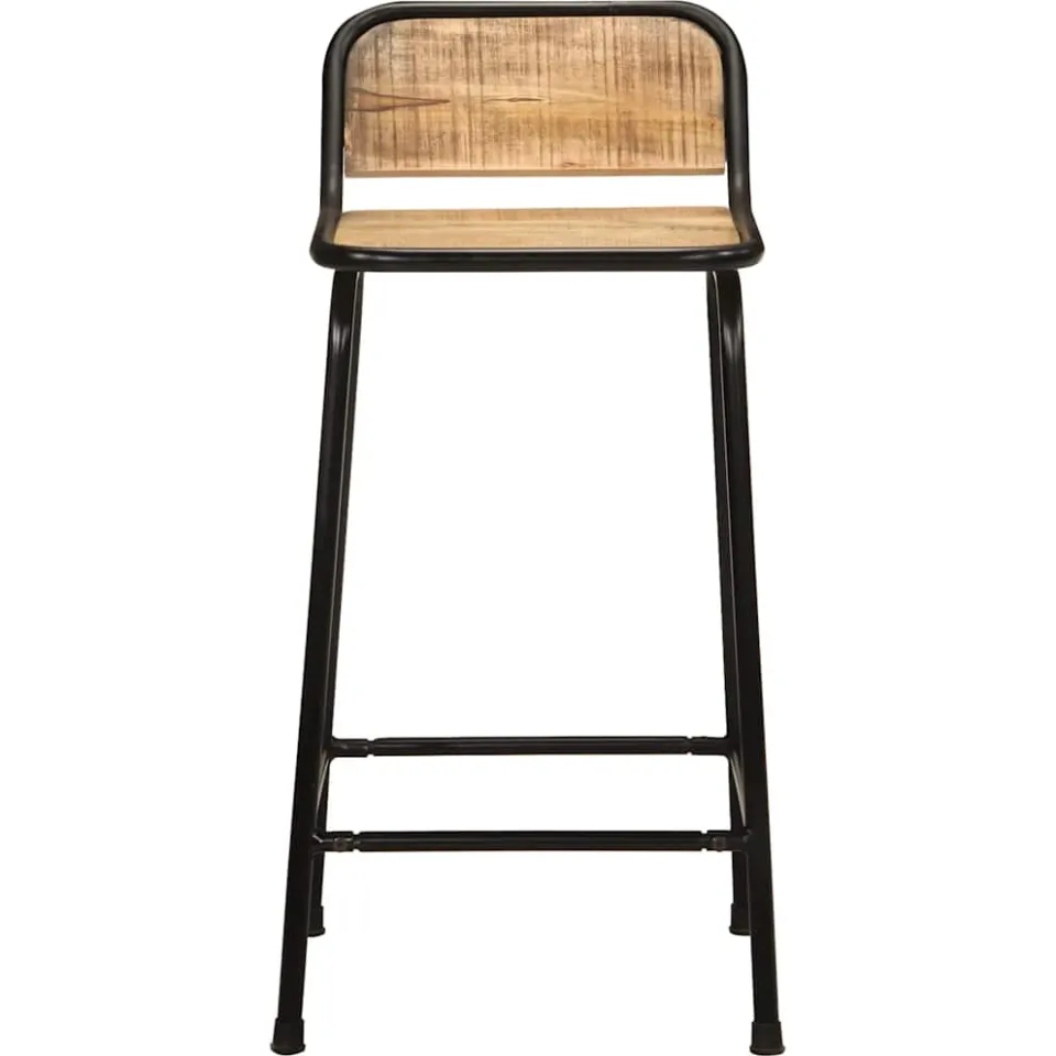 vidaXL Barkrukken 2 st 46x35,5x80 cm massief hout ruw mango bruin, foto 2