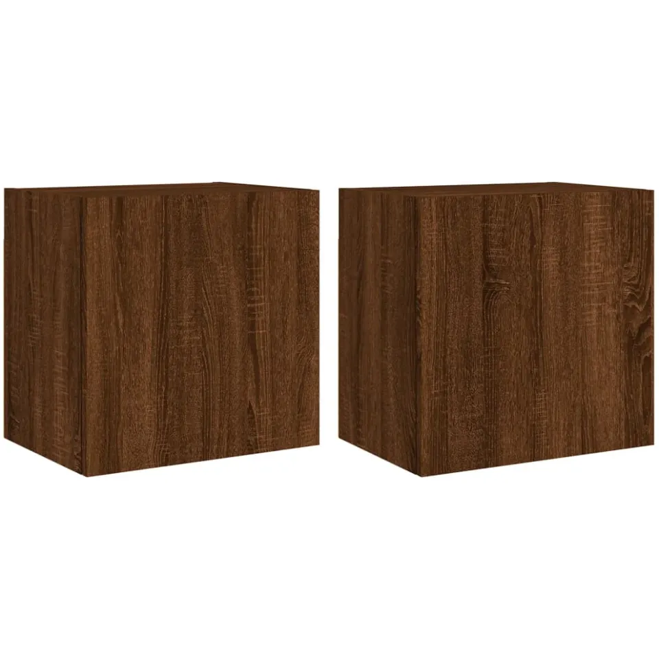 vidaXL Tv-wandmeubels 2 st 40,5x30x40 cm bewerkt hout bruineikenkleur
