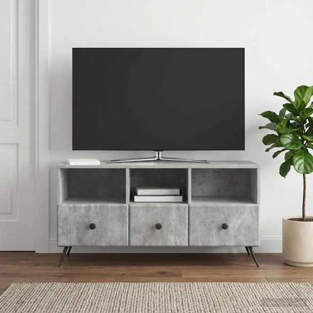 vidaXL TV-kast met lade Betongrijs 102 x 34,5 x 50 cm Bewerkt hout grijs, foto 2