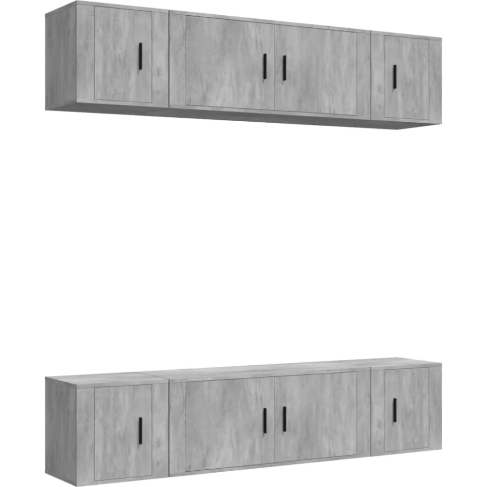 vidaXL 6-delige Tv-meubelset bewerkt hout betongrijs grijs, foto 3