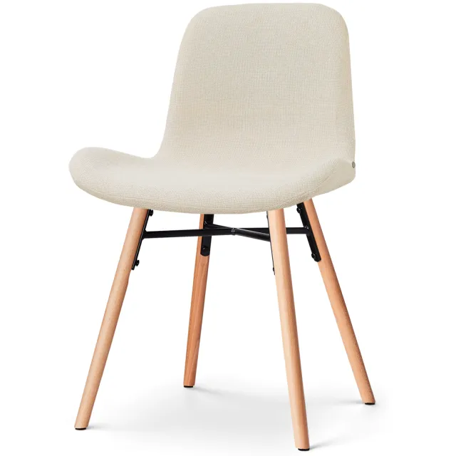 Nolon Nena-Fé eetkamerstoel cottonbeige - houten onderstel