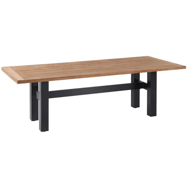 Hartman Heron dining tuintafel 240x100 cm. - Zwart/Teak - Op=Op Zwart/Hout kleur