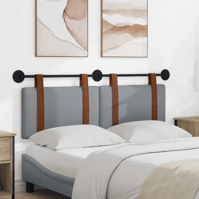 vidaXL Hangend hoofdbord Lichtgrijs Antiek PU