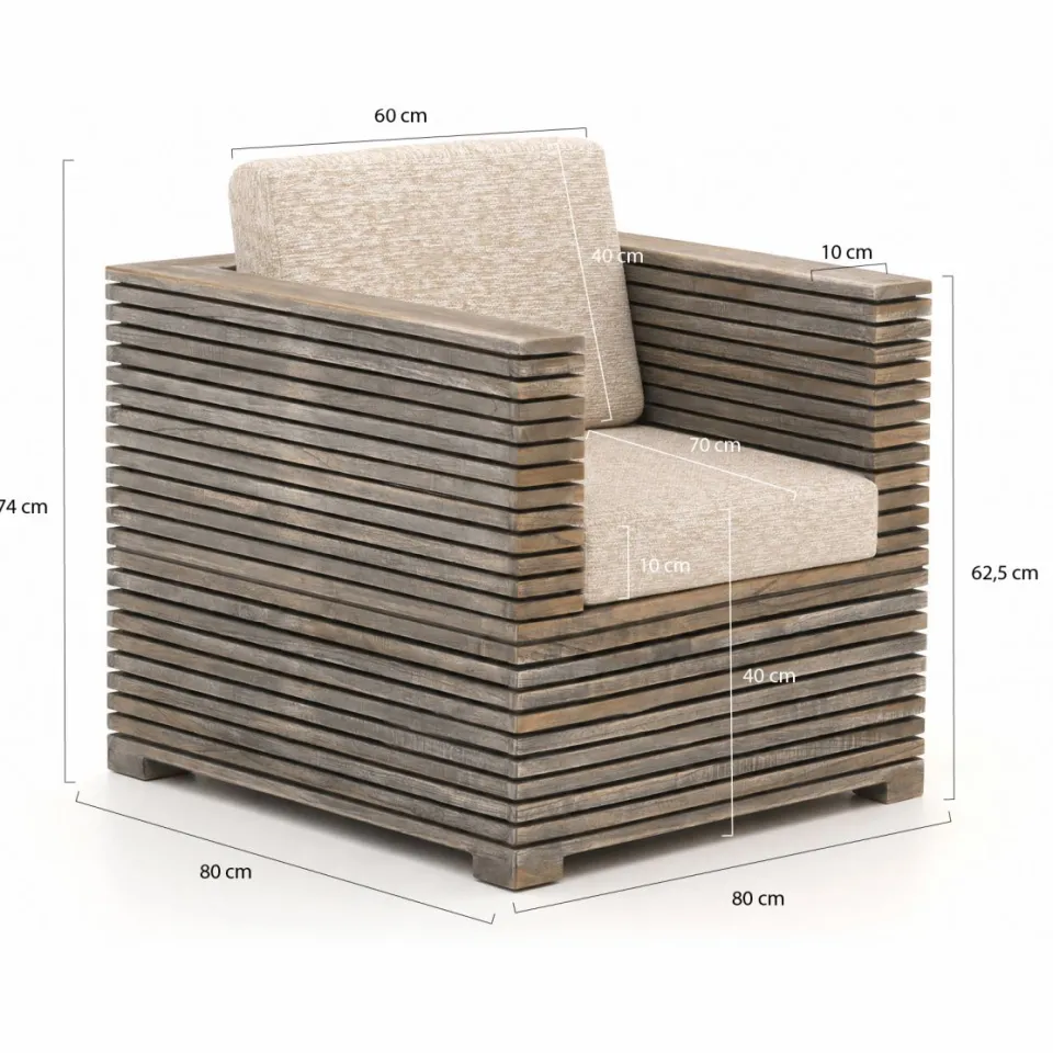 ROUGH Furniture ROUGH-C lounge tuinstoel Bruin
